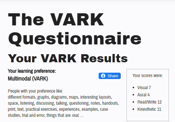 VARK Learning Test